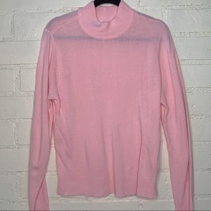 Pink Vintage Mock Neck Soft Sweater